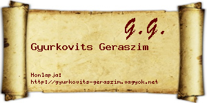 Gyurkovits Geraszim névjegykártya